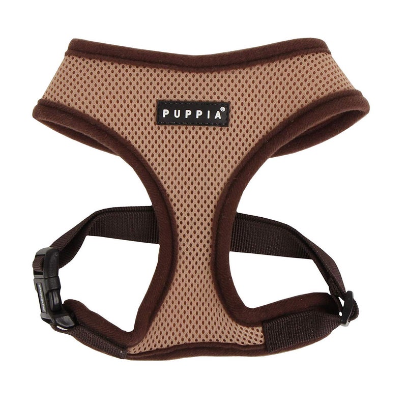 Puppia Soft Dog Harness No Choke Over-The-Head Triple Layered Breathable Mesh Adjustable Chest Belt and Quick-Release Buckle, Beige, X-Large - Image 1